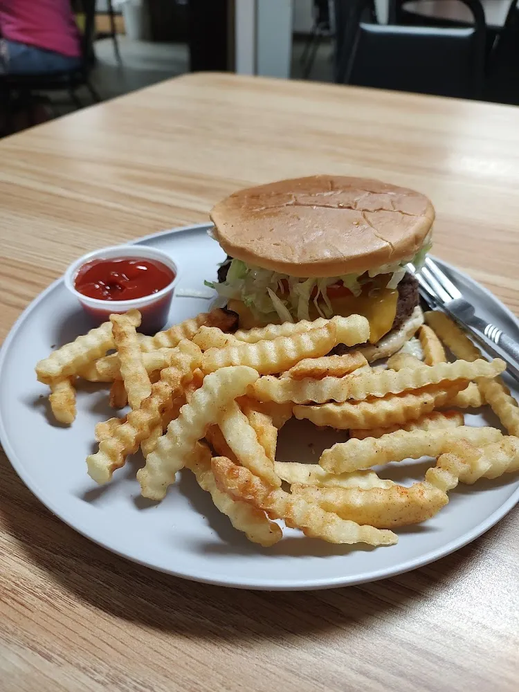 Cheese Burger and Fries